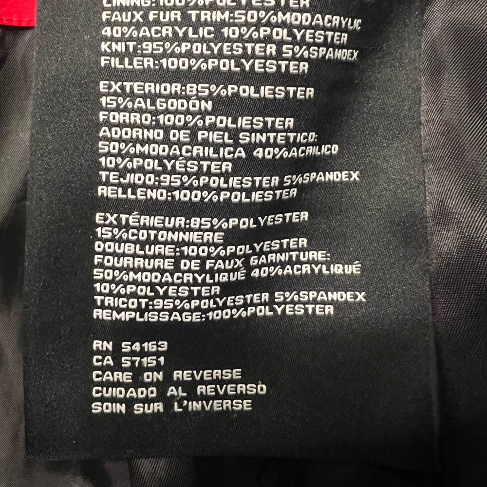 GUESS Faux Fur Hooded Red Winter Jacket - Picture 4 of 6